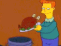 there was a trend of wasting food on the simpsons. i liked the gif. i had to resize his mouth manually a bunch of times in the last few frames. i would have used this during supp season 2018 and later in the year.